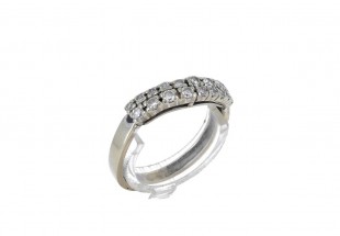 Anel ANTIGO em OURO 19,2K - 18 DIAMANTES