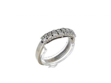 Anel ANTIGO em OURO 19,2K - 18 DIAMANTES