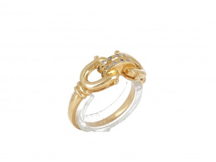 Anel em OURO 19,2K - 14 DIAMANTES
