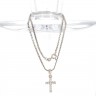 Fio e pingente em OURO Branco 18K