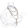 Fio e pingente em OURO Branco 18K