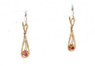 Par de brincos em OURO 19,2K - RUBIS
