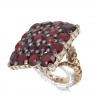 Anel ANTIGO em OURO 19,2k. DIAMANTES e GRANADAS