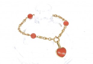 Pulseira ANTIGA em OURO 19,2k - CORAL