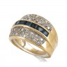 Anel em OURO 19,2K - 30 DIAMANTES e SAFIRAS