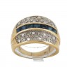 Anel em OURO 19,2K - 30 DIAMANTES e SAFIRAS
