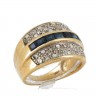 Anel em OURO 19,2K - 30 DIAMANTES e SAFIRAS