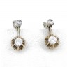 Par de brincos em OURO Branco 19,2K - 4 DIAMANTES