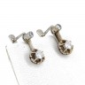 Par de brincos em OURO Branco 19,2K - 4 DIAMANTES