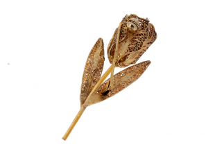 Alfinete em PRATa dourada 835 - FILIGRANA