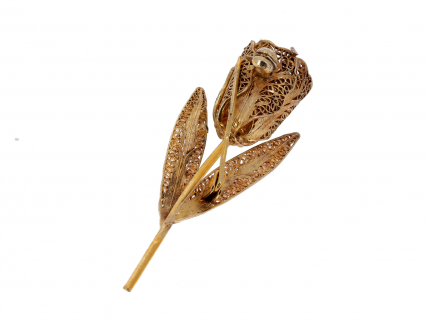 Alfinete em PRATa dourada 835 - FILIGRANA