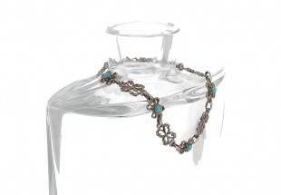 Bracelete em Prata 833 e Turquesas
