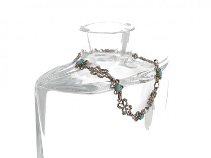 Bracelete em Prata 833 e Turquesas