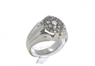 Anel em OURO Branco 19,2k - DIAMANTES