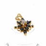 Pingente em OURO 18K - 3 DIAMANTES e 12 TOPÁZIOS