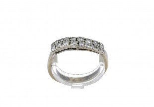 Anel ANTIGO em OURO 19,2K - 18 DIAMANTES