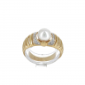  Anel em OURO 18K - 4 DIAMANTES e PÉROLA