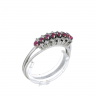 Anel ANTIGO em OURO Branco de 19,2K, 14 DIAMANTES e 8 ESPINELAS