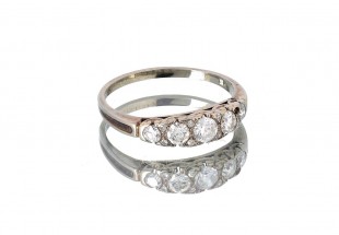 Anel ANTIGO em Ouro Branco e DIAMANTES