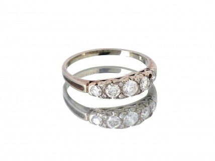 Anel ANTIGO em Ouro Branco e DIAMANTES
