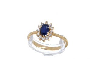 Anel em OURO 19,2K - SAFIRA 