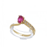 Anel em OURO 19,2K - 5 QUARTZOS