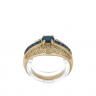 Anel em OURO 19,2k - 40 DIAMANTES e 11 SAFIRAS