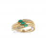 Anel em OURO 19,2k - 8 DIAMANTES e 3 ESMERALDAS.