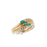 Anel em OURO 19,2k - 8 DIAMANTES e 3 ESMERALDAS.