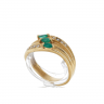 Anel em OURO 19,2k - 8 DIAMANTES e 3 ESMERALDAS.