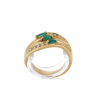 Anel em OURO 19,2k - 8 DIAMANTES e 3 ESMERALDAS.