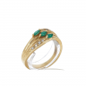 Anel em OURO 19,2k - 8 DIAMANTES e 3 ESMERALDAS.