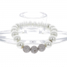Pulseira elástica de Pérolas e PRATA 925 - Pedras incolores