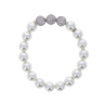 Pulseira elástica de Pérolas e PRATA 925 - Pedras incolores