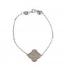 Pulseira em PRATA dourada 925 - Pingente com pedras incolores