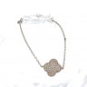 Pulseira em PRATA dourada 925 - Pingente com pedras incolores