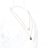 Fio e pingente em OURO 18K e 9K - DIAMANTE e SAFIRA