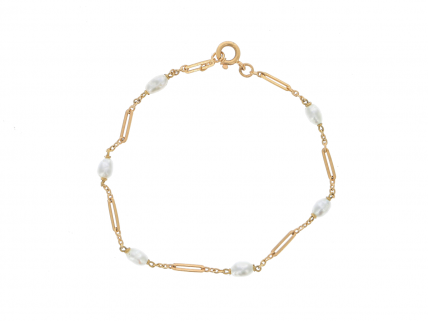Pulseira em OURO 19,2k - 6 PÉROLAS NATURAIS
