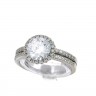 Anel em OURO Branco 9K - QUARTZO
