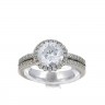 Anel em OURO Branco 9K - QUARTZO