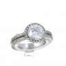Anel em OURO Branco 9K - QUARTZO