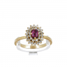 Anel em OURO 19,2K - 30 DIAMANTES e RUBI