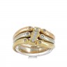 L772-021 Anel em OURO 19,2K - 11 DIAMANTES 