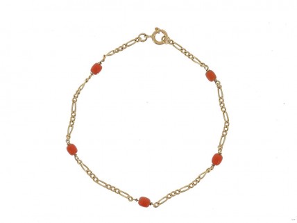 Pulseira ANTIGA em OURO 19,2K - CORAL