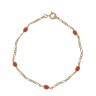 Pulseira ANTIGA em OURO 19,2K - CORAL