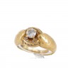 Anel em OURO 19,2K - 2 DIAMANTES e QUARTZO