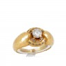 Anel em OURO 19,2K - 2 DIAMANTES e QUARTZO