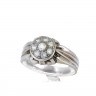 Anel em OURO Branco 19,2K - 8 QUARTZOS