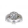 Anel em OURO Branco 19,2K - 8 QUARTZOS