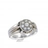 Anel em OURO Branco 19,2K - 8 QUARTZOS